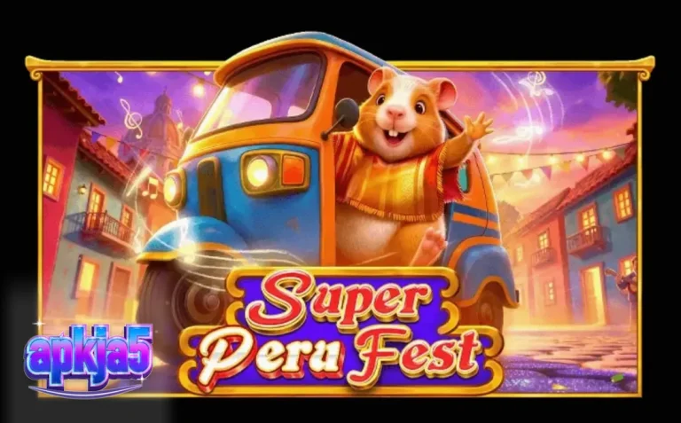 Tampilan visual slot Super Peru Fest dengan tema karnaval budaya Amerika Selatan.